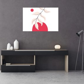 Obraz - Ružová florálna abstrakcia N⁰2 (90x60 cm)