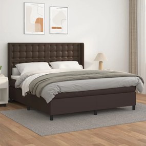 Boxspring posteľ s matracom hnedá 160x200 cm umelá koža 3132510
