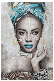 Obraz na plátne 120x80 Portrét ženy s modrými perami