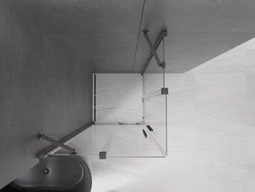Mexen Velar Duo, sprchový kút s posuvnými dverami 100(dvere) x 100(dvere) cm, 8mm číre sklo, grafitový profil, 871-100-100-02-66