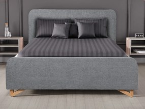 Posteľ Flamingo 180x200 cm, holubí šedá štruktúrovaná tkanina