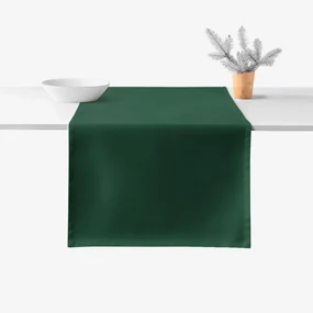 Goldea behúň na stôl 100% bavlnené plátno - tmavo zelený 35x140 cm