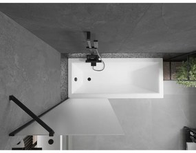 Mexen Next, vaňová zástena 1-krídlová 70 x 150 cm, fixné krídlo, 6 mm námraza sklo, čierny profil, 895-070-000-00-30-70