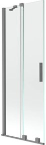 Mexen Velar, 2-krídlová posuvná vaňová zástena 70 x 150 cm, 8mm číre sklo, brúsený grafit, 896-070-000-01-95