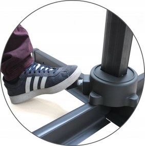 Béžový záhradný slnečník s LED osvetlením 3 x 4 m