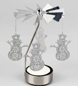 DECOLED Engel klingelnd, 8 x 13 cm, Schneemänner, Silber