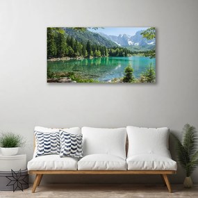 Obraz Canvas Hory jazero les príroda 140x70 cm