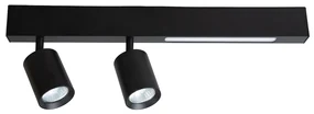 Stropné svietidlo Magnet, 2x čierne kovové tienidlo + 1x LED 5W, b