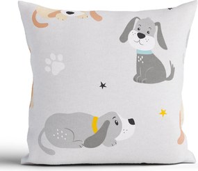 Bavlnená obliečka na vankúšik Renforcé 40 × 40 cm – Psíci sivé
