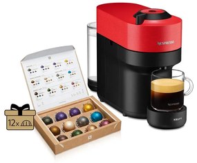 Kapsulový kávovar Krups Nespresso Vertuo Pop XN920510 červený (použité)