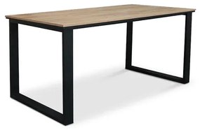 Jedálenský stôl Brick 160x76x90 cm (dub craft, čierna)