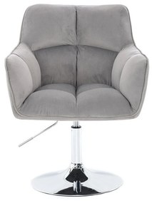 LuxuryForm DESIGN Kreslo AMALFI VELUR na striebornom tanieri - svetlo šedé