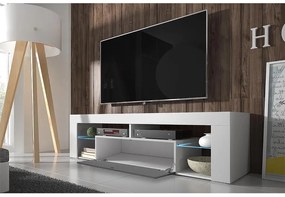 TV skrinka/stolík Bionca (s osvetlením) (biela + sivá). Vlastná spoľahlivá doprava až k Vám domov. 1098596