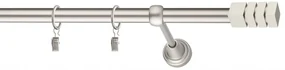 Dekorstudio Chrómová matná jednoradová garniža NORDIC 19mm Dĺžka: 220cm, Typ uchytenia: Držiak modern, Typ príslušenstva: Krúžky tiché so štipcami
