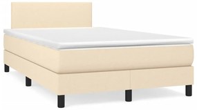 Boxspring posteľ s matracom a LED krémová 120x190 cm látka 3270030