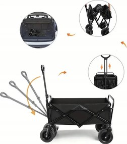 Skladací prepravný vozík - premium 150 L sivá