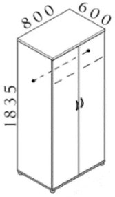 Šatníková skriňa Visio 80 x 60 x 183,5 cm, buk