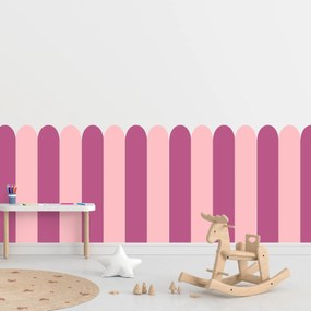 PIPPER. Textilná samolepiaca tapeta - Oblúk - Cukríkovo ružová farba Farba: Kombinácia, Veľkosť: 100 cm