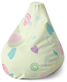 Sablio Sedací vak Pear Srdiečka a špirály XL - 70 x 95 x 15 cm
