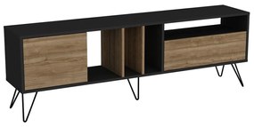 TV stolík Mistico II 180 cm orech/čierna