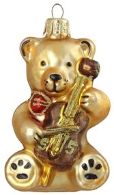 Sklenený medvedík s husľami