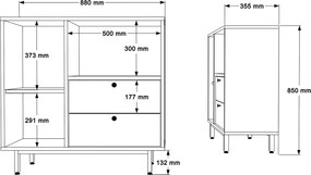 Skrinka na mikrovlnku Houseland Royce 01 dub Castello/biela