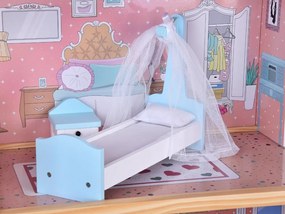 Krásny dvojposchodový veľký drevený domček pre bábiky s nábytkom ZA5458