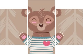 Obraz - Medvedík v pruhovanom tričku (90x60 cm)