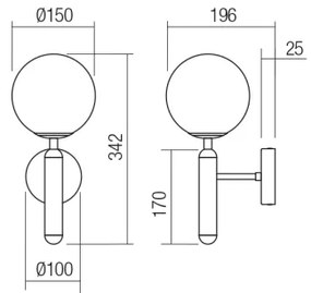 Redo 01-3126 - Nástenná lampa HAIKU 1xE14/28W/230V mosadz