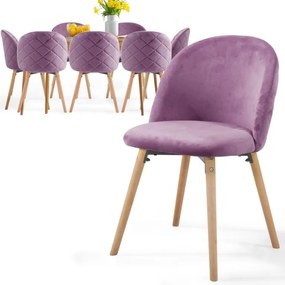 MIADOMODO sada jedálenských stoličiek, fialové, 8 ks