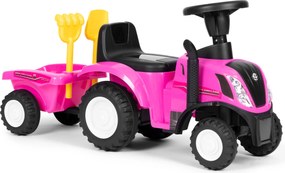 MULTISTORE Jazdítko traktor New Holland s príveskom, interaktívny volant so zvukmi, ružové 12m+