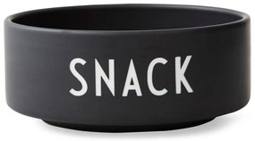Čierna porcelánová miska Design Letters Snack, ø 12 cm