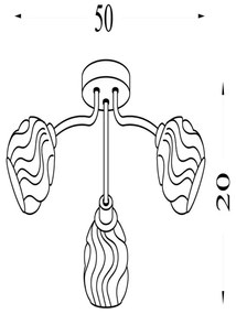 Searchlight 11523-3GO - Prisadený luster ASTRAL 3xG9/33W/230V zlatý