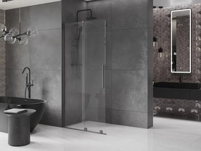 Mexen Velar, sprchová zástena s posuvnými dverami Walk-in 100 x 200 cm, 8mm číre sklo, grafitová, 871-100-000-03-95