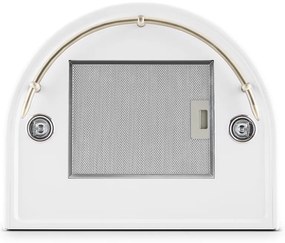 Klarstein Lumio Primo, digestor, 60 cm, komínový, 490 m³/h, retro dizajn, nehrdzavejúca oceľ, biely