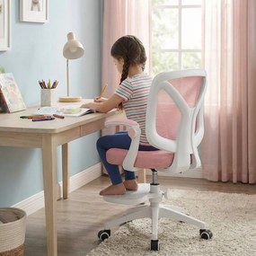 Detská otočná stolička Neoseat JUNI 010 s podnožou — látka, ružová