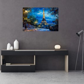Obraz - Olejomaľba Eiffelovej veže (90x60 cm)