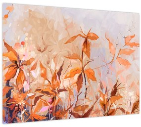 Obraz - Maľované kvety (70x50 cm)