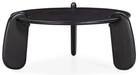 Čierny okrúhly konferenčný stolík z mangového dreva ø 80 cm Tamira – MOME