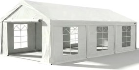 Záhradný párty stan 5x6 m PVC (500 g/m²) – Biely, komplet s bočnými stenami -  -