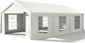 Záhradný párty stan 5x6 m PVC (500 g/m²) – Biely, komplet s bočnými stenami -  -