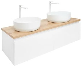 Kúpeľňová skrinka s krycou doskou SAT B-WAY 119x30x45 cm biely lesk BWAY120WDOAKU2B, 1 ks