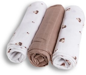 Babymatex Bambusové plienky Medvedík, 70 x 70 cm, súprava 3 ks