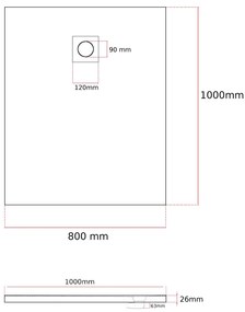Erga Oldaf, SMC obdĺžniková sprchová vanička 100 x 80 cm, šedá matná, ERG-GMA-OL-80100G