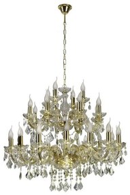Candellux Zlatý krištáľový luster Maria Teresa pre žiarovku 28x E14 30-94622