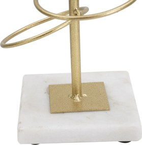 Kovový svietnik Kruhy 50 cm zlatá/mramor