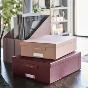 House Doctor Úložný papierový box Burgundy/Rose Väčší burgundy