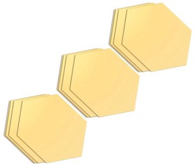 Súprava samolepiek na stenu 12 ks 17x20 cm Hexagons Gold - Ambiance