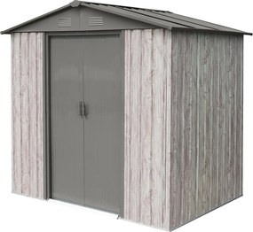Záhradný domček BestBerg ZDB-2SD / 2,5 m² / 194 x 131 x 184 cm / dekor biele drevo / sivá