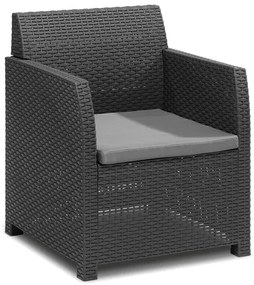 Livarno home Záhradná sedacia súprava, 4-dielna, antracitová/sivá  (850000452)